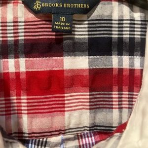 Brooks Brothers Seersucker Shirt PocketedDress Women's Size 10 Plaid Belted
